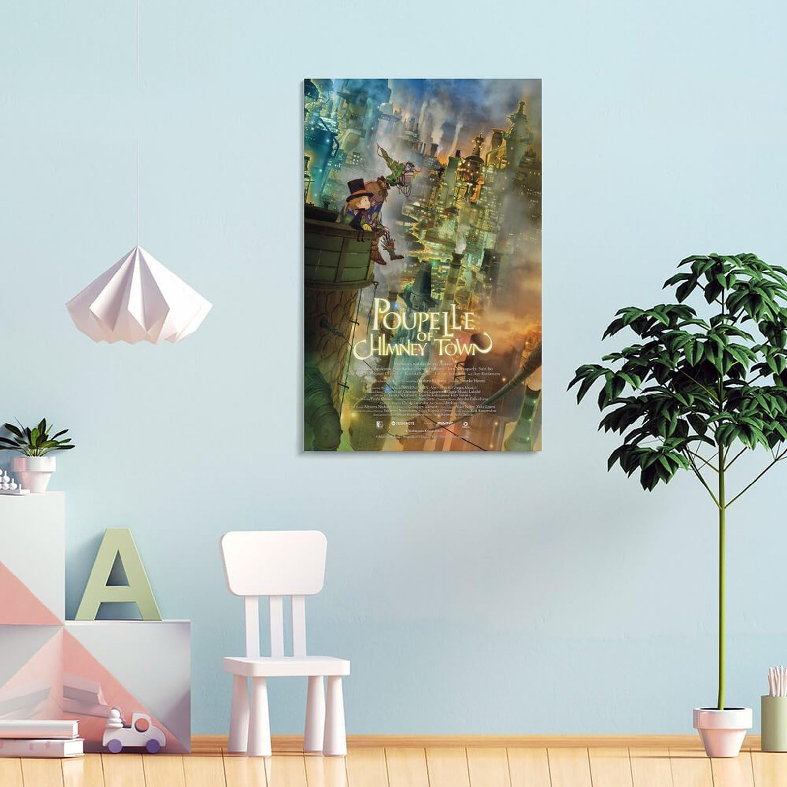 POUPELLE of CHIMNEY TOWN 壁掛けアート Poupelle of Chimney Town Poster Anime Japan Wall Art Poster Scroll